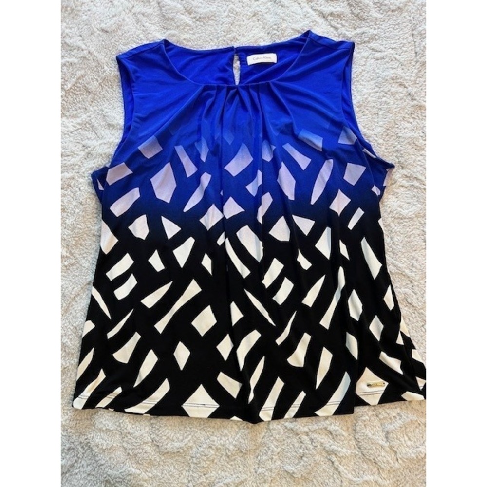 Women's Calvin Klein Multi-Color Sleeveless Blouse‎ Size P